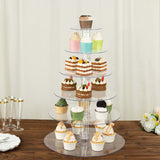 6-Tier Clear Round Acrylic Cupcake Tower Stand, Heavy Duty Cake Stand Dessert Display Film Sheet