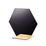 5 Pack | 5inch Black / Gold Acrylic Hexagon Wedding Table Sign Holders, Number Stands#whtbkgd