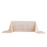 90x156Inch Beige Accordion Crinkle Taffeta Rectangular Tablecloth