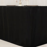 Black Fitted Polyester Rectangular Tablecloth 4ft for 48x24x42inch Tables