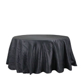 132inch Black Accordion Crinkle Taffeta Seamless Round Tablecloth