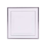 10 Pack - 10inch Silver Trim White Square Plastic Disposable Dinner Plates