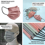 50 Pack | 3 Ply Assorted Colors Disposable Face Mask Non Woven Mask with Ear Loop