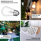 24 Pack | 11W Incandescent Warm White S14 Outdoor String Light Bulbs + 1 Extra Replacement Bulb FREE