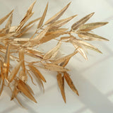 2 Pack | 33inch Shiny Metallic Gold Artificial Bamboo Leaf Branches