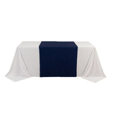 Premium Scuba Polyester 36"x72" Wide Table Runner Navy Blue - Wrinkle-Free Trade Show#whtbkgd