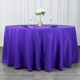 120inch Purple 200 GSM Seamless Premium Polyester Round Tablecloth