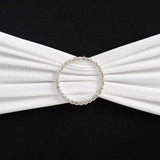 2inch Silver Diamond Circle Metal Chair Sash Bow Pin, Rhinestone Chair Wrap Band Buckle Brooch