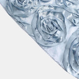 RUN_01_08614"x108" Dusty Blue Grandiose 3D Rosette Satin Table Runner