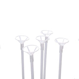 5 Pack | 17inches White Balloon Stand Stick Kit, Floral Base Balloon Holder