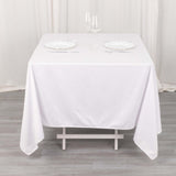 70" White Premium Scuba Wrinkle Free Square Tablecloth, Scuba Polyester Tablecloth