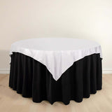 70" White Premium Scuba Wrinkle Free Square Table Overlay, Scuba Polyester Table Topper