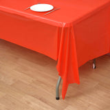 5 Pack Red Rectangle Plastic Table Covers, PVC Waterproof Disposable Tablecloths