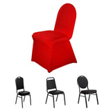 Red Spandex Stretch Fitted Banquet Slip On Chair Cover 160 GSM