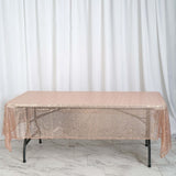 60"x102" Rose Gold Premium Sequin Rectangle Tablecloth