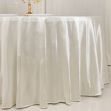 120inch Shimmer Pearl White Premium Scuba Round Tablecloth, Wrinkle Free Seamless