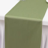 Dusty Sage Green Premium Scuba Polyester Table Runner, Wrinkle Free Table Linen