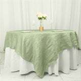 90inch x 90inch Sage Green Accordion Crinkle Taffeta Square Table Overlay