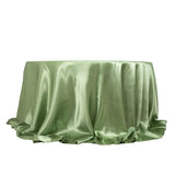 132inch Sage Green Seamless Satin Round Tablecloth