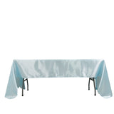 60"x126" Light Blue Smooth Satin Rectangular Tablecloth