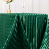 90x132inch Hunter Emerald Green Satin Stripe Seamless Rectangular Tablecloth