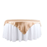 60inch x 60inch Nude Seamless Square Satin Table Overlay