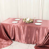 90x156inch Cinnamon Rose Satin Rectangular Tablecloth