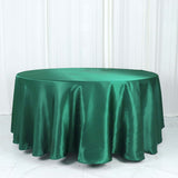 108" Hunter Emerald Green Satin Round Tablecloth