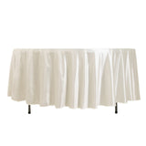 108inch Shimmer Pearl White Premium Scuba Round Tablecloth, Wrinkle Free Polyester Tablecloth