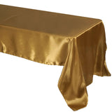 60"x126" Gold Satin Rectangular Tablecloth