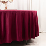 108" Burgundy Premium Scuba Round Tablecloth, Wrinkle Free Polyester Tablecloth