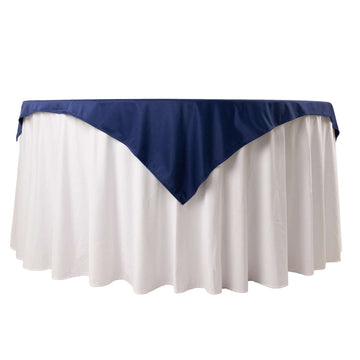 Premium Scuba 54"x54" Table Overlay Square Tablecloth Navy Blue - Wrinkle Free & Stain Resistant Table Cover