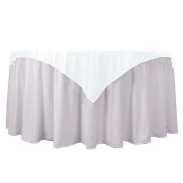 Premium Scuba 54"x54" Table Overlay Square Tablecloth White - Wrinkle Free & Stain Resistant Table Cover