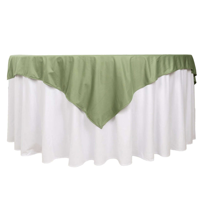 70" Dusty Sage Green Premium Scuba Wrinkle Free Square Table Overlay, Scuba Polyester Table Topper