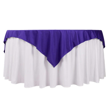 Premium Scuba 70"x70" Table Overlay Square Tablecloth Purple - Wrinkle Free & Stain Resistant Table Cover