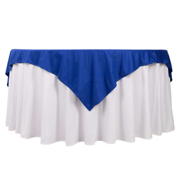 Premium Scuba 70"x70" Table Overlay Square Tablecloth Royal Blue - Wrinkle Free & Stain Resistant Table Cover