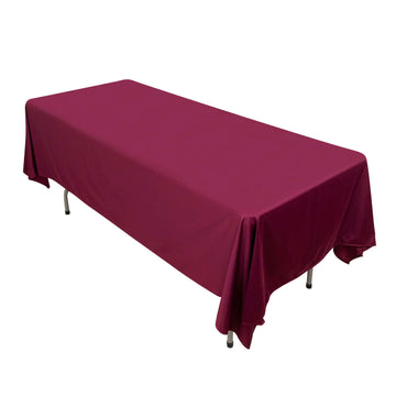 Premium Scuba Rectangular 60"x102" Tablecloth Burgundy - Wrinkle Free & Stain Resistant Table Cover