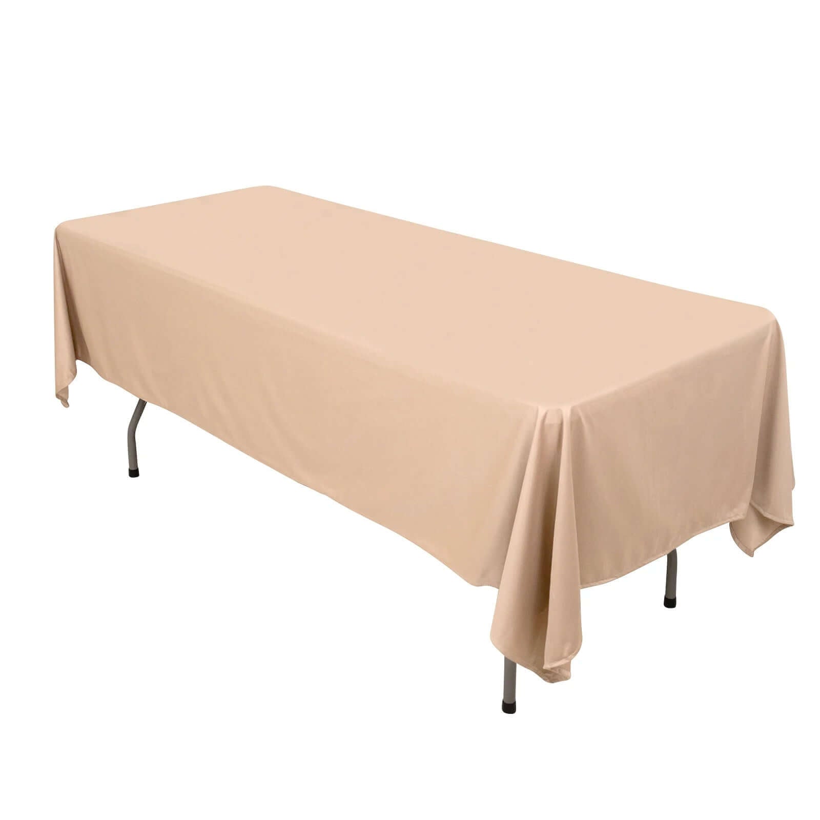 Premium Scuba Rectangular 60"x102" Tablecloth Nude - Wrinkle Free & Stain Resistant Table Cover
