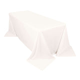 90x132inch Ivory Premium Scuba Rectangular Tablecloth, Wrinkle Free Polyester Seamless