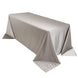 90x132inch Shimmer Silver Premium Scuba Rectangle Tablecloth, Wrinkle Free Seamless Polyester