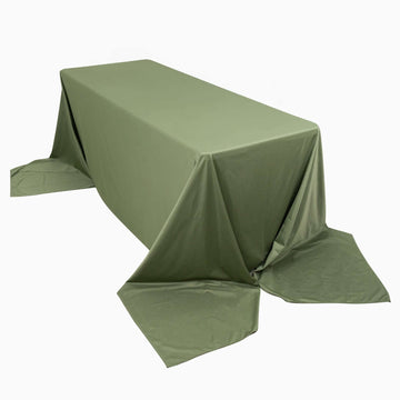 Premium Scuba Rectangular 90"x156" Tablecloth Dusty Sage Green - Wrinkle Free, Stain Resistant & Seamless Table Cover