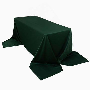 Premium Scuba Rectangular 90"x156" Tablecloth Hunter Emerald Green - Wrinkle Free, Stain Resistant & Seamless Table Cover