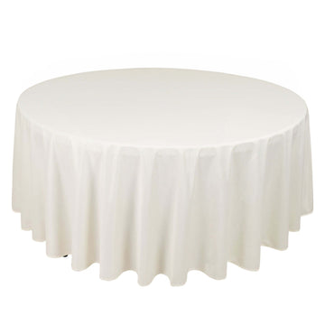 Premium Scuba Round 108" Tablecloth Ivory - Wrinkle Free & Stain Resistant Table Cover