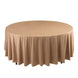 108" Nude Premium Scuba Round Tablecloth, Wrinkle Free Polyester Tablecloth