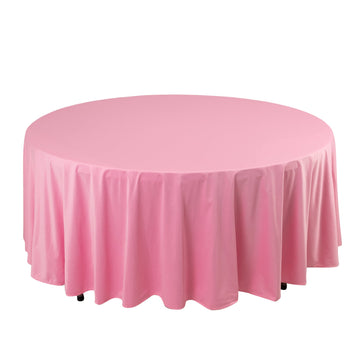 Premium Scuba Round 108" Tablecloth Pink - Wrinkle Free & Stain Resistant Table Cover