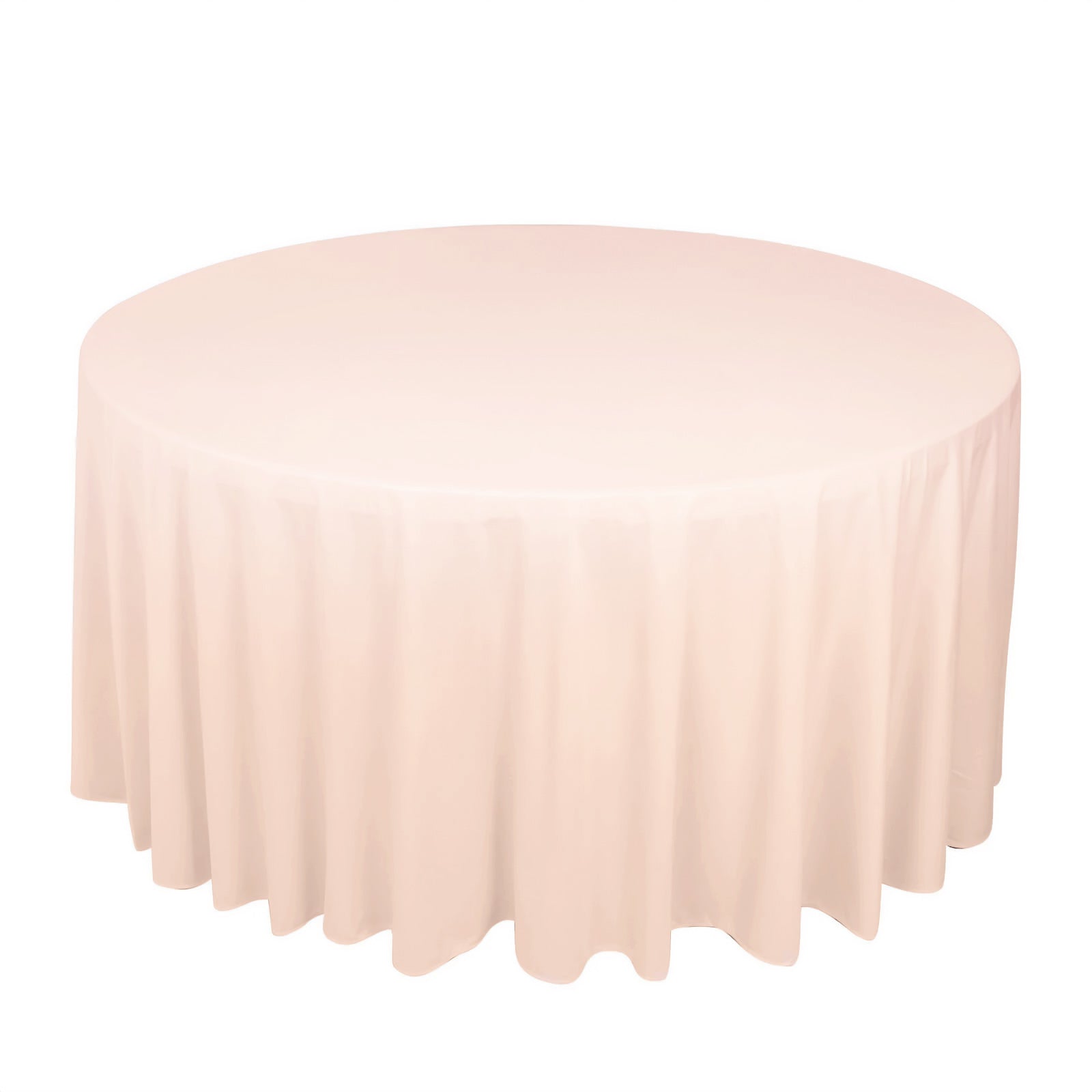 Premium Scuba Round 120" Tablecloth Blush - Wrinkle Free & Stain Resistant Seamless Table Cover