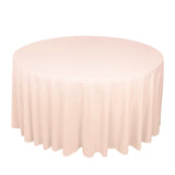 120inch Blush Premium Scuba Wrinkle Free Round Tablecloth, Seamless Scuba Polyester Tablecloth