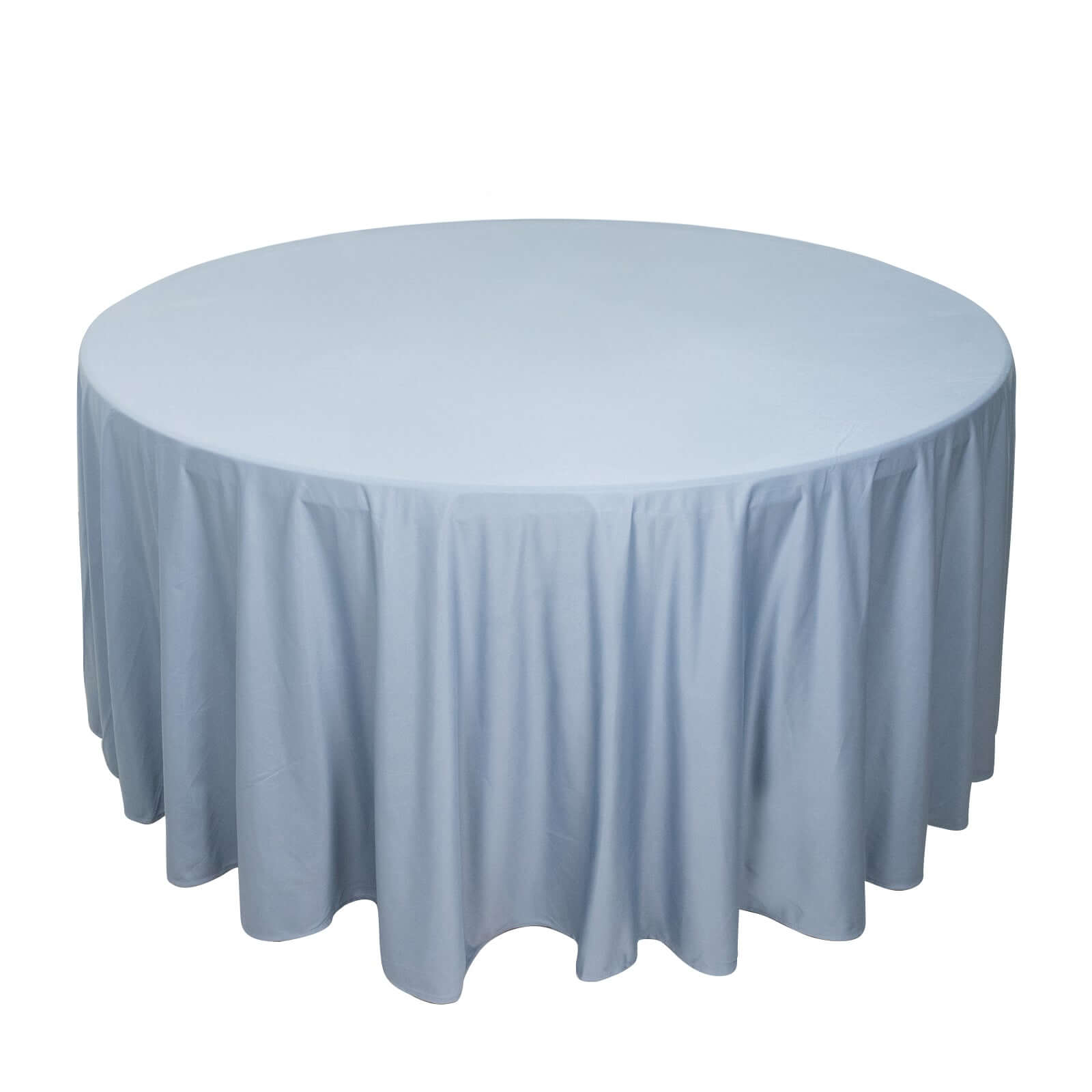 Premium Scuba Round 120" Tablecloth Dusty Blue - Wrinkle Free & Stain Resistant Seamless Table Cover