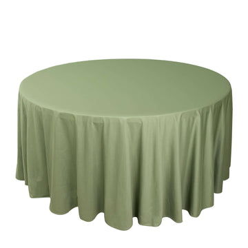 Premium Scuba Round 120" Tablecloth Dusty Sage Green - Wrinkle Free & Stain Resistant Seamless Table Cover