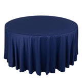 120inch Navy Blue Premium Scuba Wrinkle Free Round Tablecloth, Scuba Polyester Tablecloth